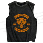 Unisex Lighting Panther Printed Washed Tank Top
