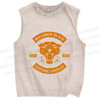 Unisex Lighting Panther Printed Washed Tank Top
