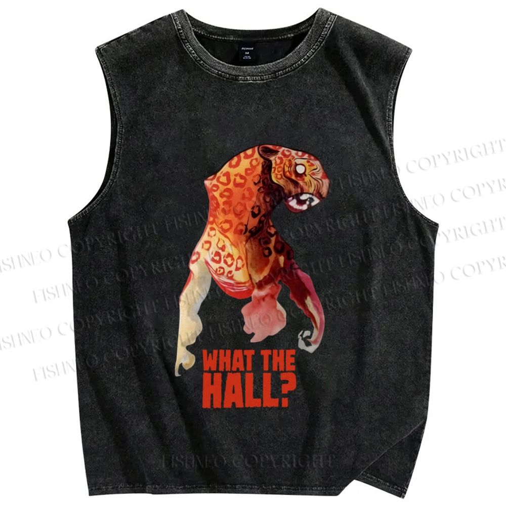 Unisex Freaking Panther What the Hall Printed Washed Tank Top