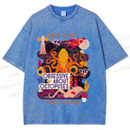 Unisex Obsessive About Octopuses Printed Washed Tee