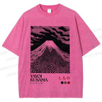 Unisex Yayoi Kusama Mount Fuji Printed Washed Tee