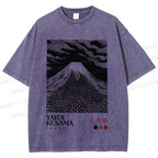 Unisex Yayoi Kusama Mount Fuji Printed Washed Tee