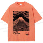 Unisex Yayoi Kusama Mount Fuji Printed Washed Tee