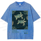 Unisex Yayoi Kusama Turtles Printed Washed Tee