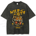 Unisex Wild Hits Tiger Printed Washed Tee