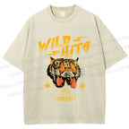 Unisex Wild Hits Tiger Printed Washed Tee