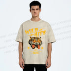 Unisex Wild Hits Tiger Printed Washed Tee