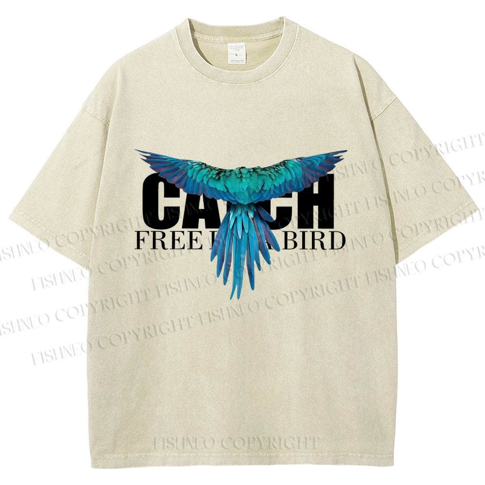 Unisex Free Bird Printed Washed Tee