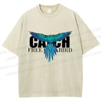 Unisex Free Bird Printed Washed Tee