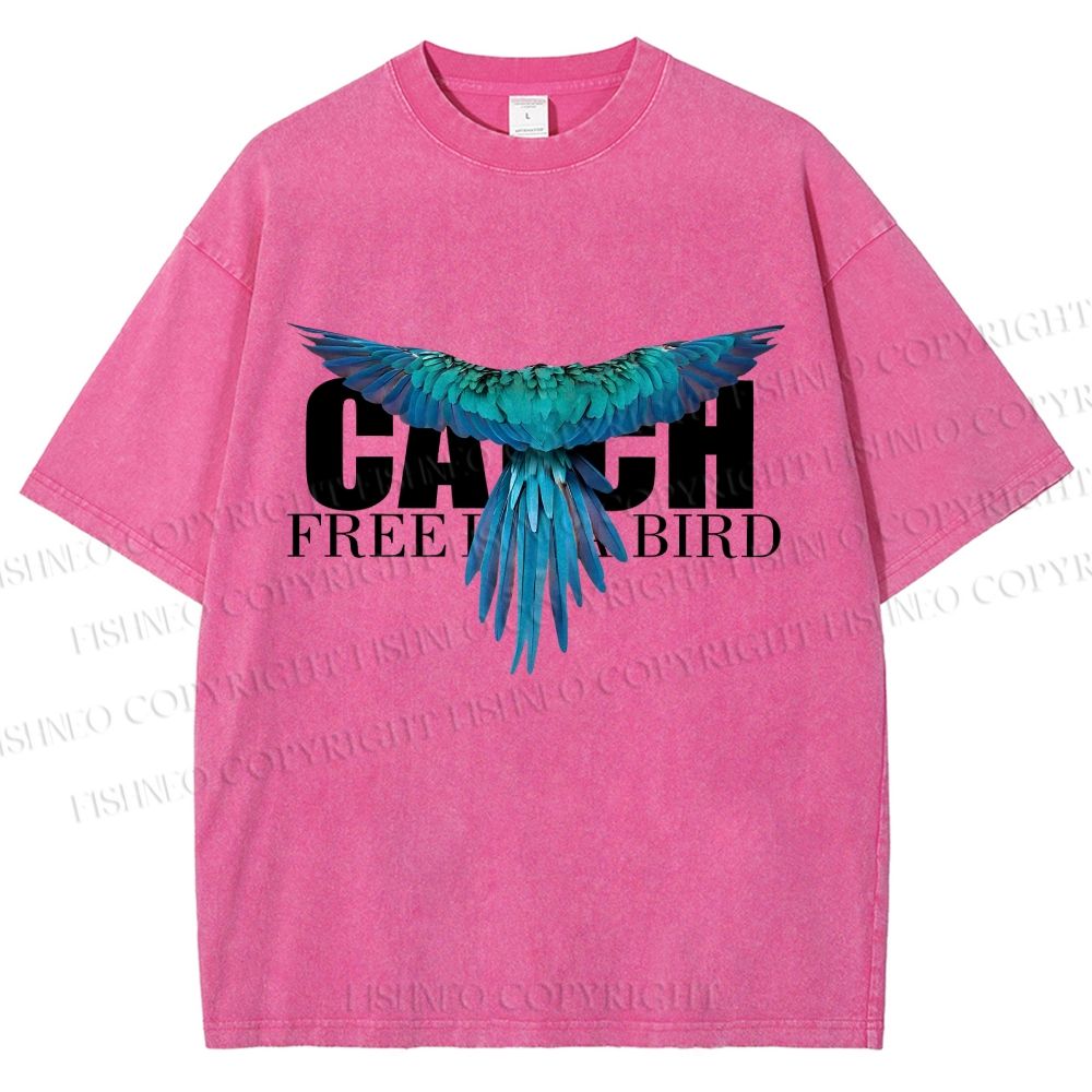 Unisex Free Bird Printed Washed Tee