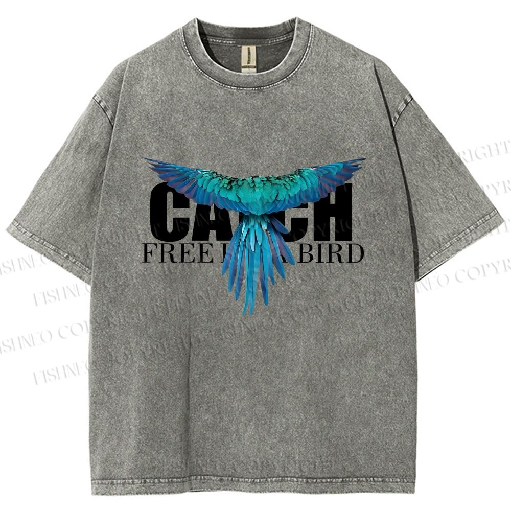 Unisex Free Bird Printed Washed Tee