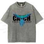 Unisex Free Bird Printed Washed Tee