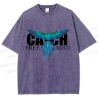 Unisex Free Bird Printed Washed Tee