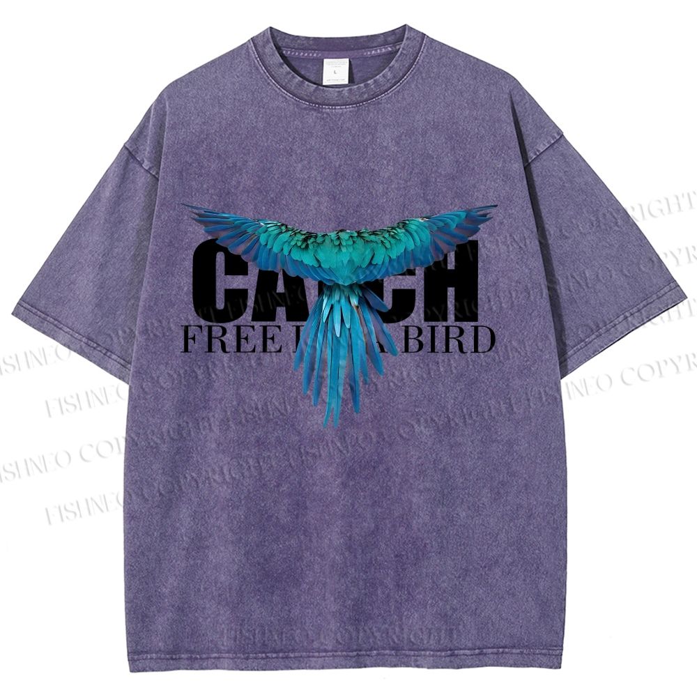 Unisex Free Bird Printed Washed Tee