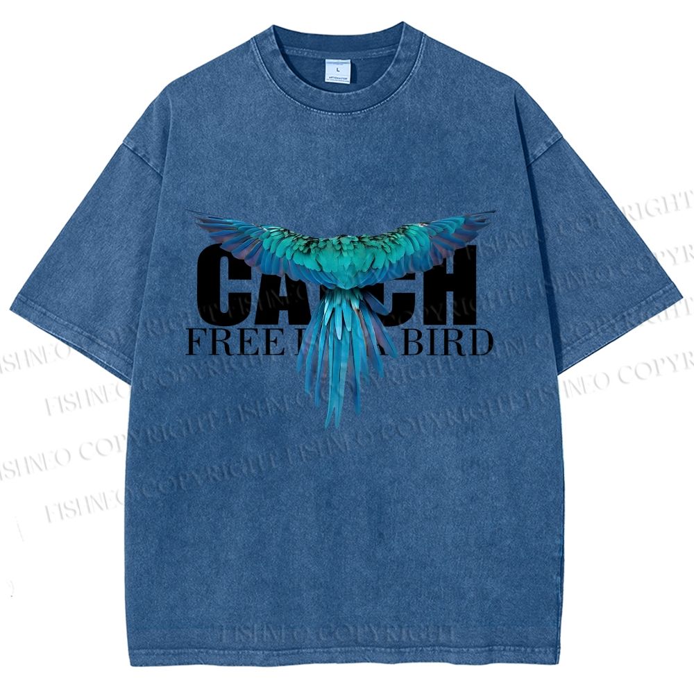 Unisex Free Bird Printed Washed Tee