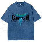 Unisex Free Bird Printed Washed Tee