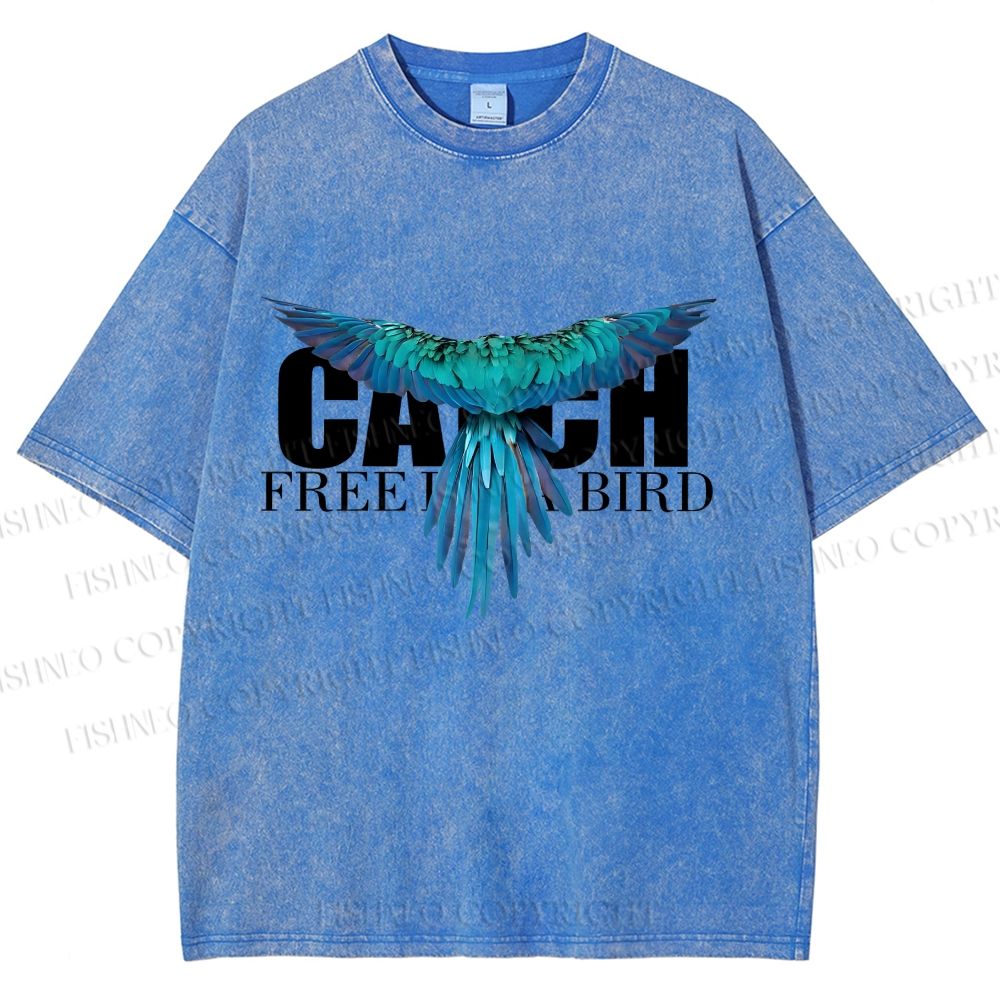Unisex Free Bird Printed Washed Tee