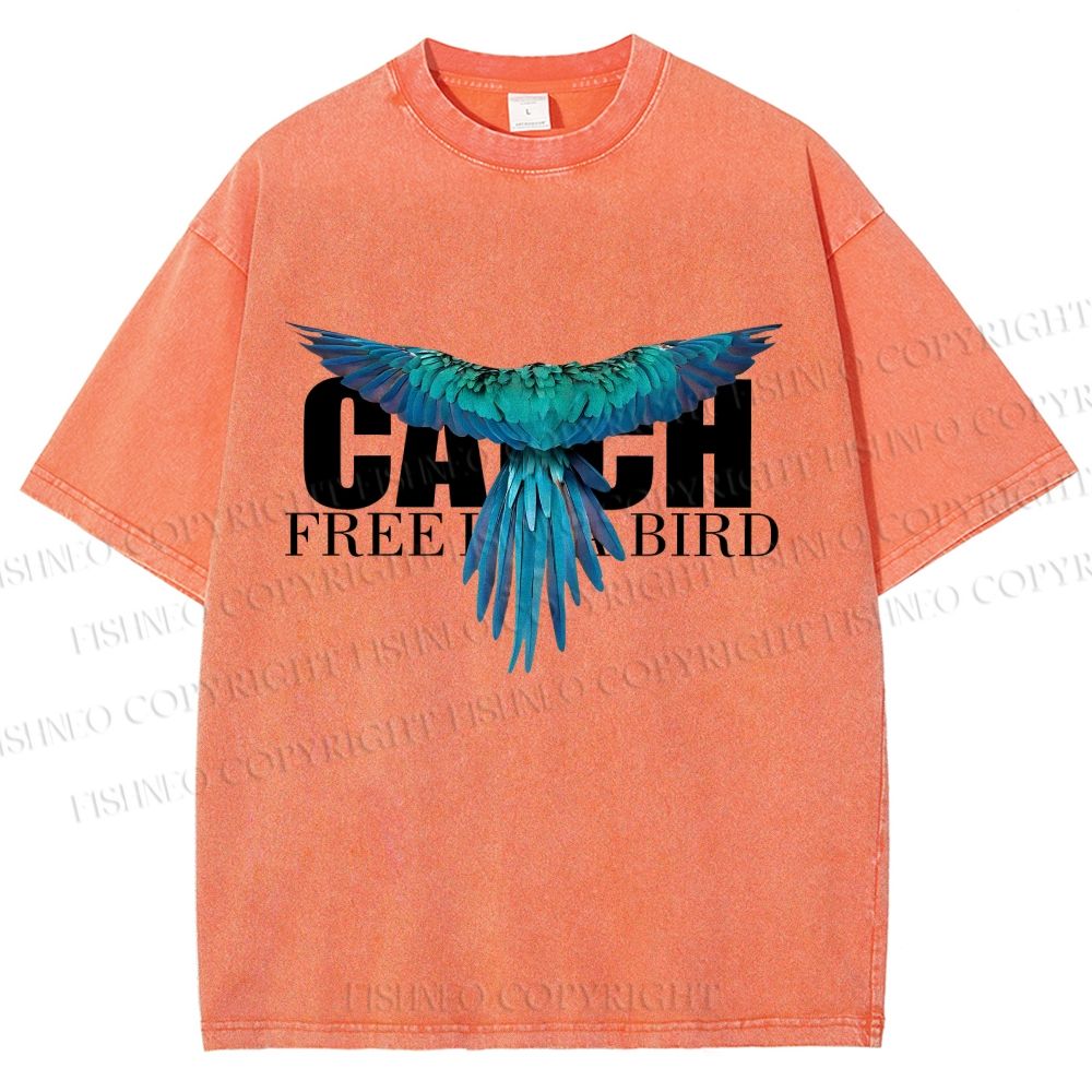 Unisex Free Bird Printed Washed Tee