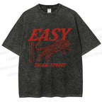 Unisex Tiger Spirit Printed Washed Tee