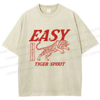 Unisex Tiger Spirit Printed Washed Tee
