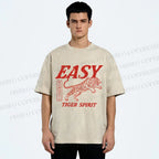 Unisex Tiger Spirit Printed Washed Tee