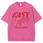 Unisex Tiger Spirit Printed Washed Tee