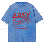 Unisex Tiger Spirit Printed Washed Tee