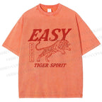 Unisex Tiger Spirit Printed Washed Tee