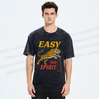 Unisex Tiger Spirit Printed Washed Tee