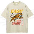 Unisex Tiger Spirit Printed Washed Tee