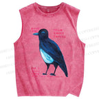 Unisex Give Me Bird Printed Washed Tank Top