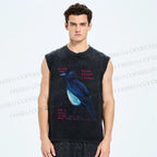 Unisex Give Me Bird Printed Washed Tank Top