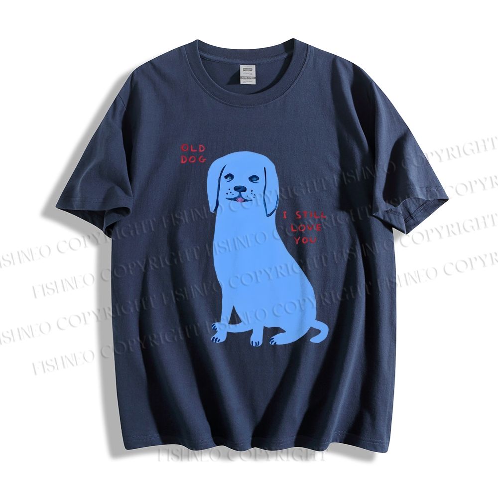 Unisex Classic Cotton Old Dog Printed T-shirt
