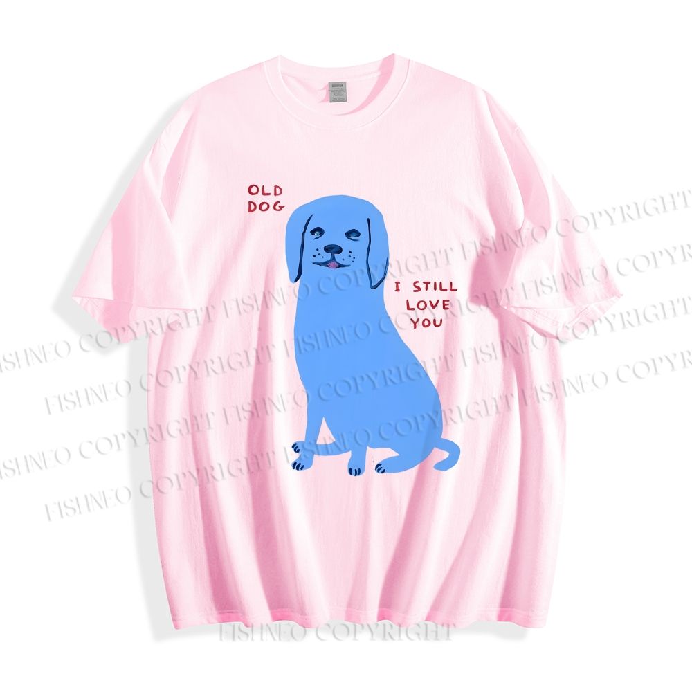 Unisex Classic Cotton Old Dog Printed T-shirt
