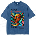Unisex Yayoi Kusama Polka Dot Face Printed Washed Tee
