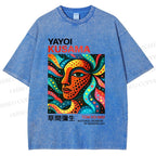 Unisex Yayoi Kusama Polka Dot Face Printed Washed Tee