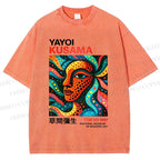 Unisex Yayoi Kusama Polka Dot Face Printed Washed Tee