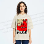 Unisex When the Cats Away the Mice Will Play Printed Washed Tee