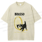 Unisex Cat Look in the mirror Printed Washed Tee