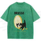 Unisex Cat Look in the mirror Printed Washed Tee