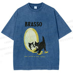 Unisex Cat Look in the mirror Printed Washed Tee