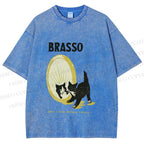 Unisex Cat Look in the mirror Printed Washed Tee