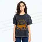 Unisex Panther Walk Path Fearless Printed Washed Tee