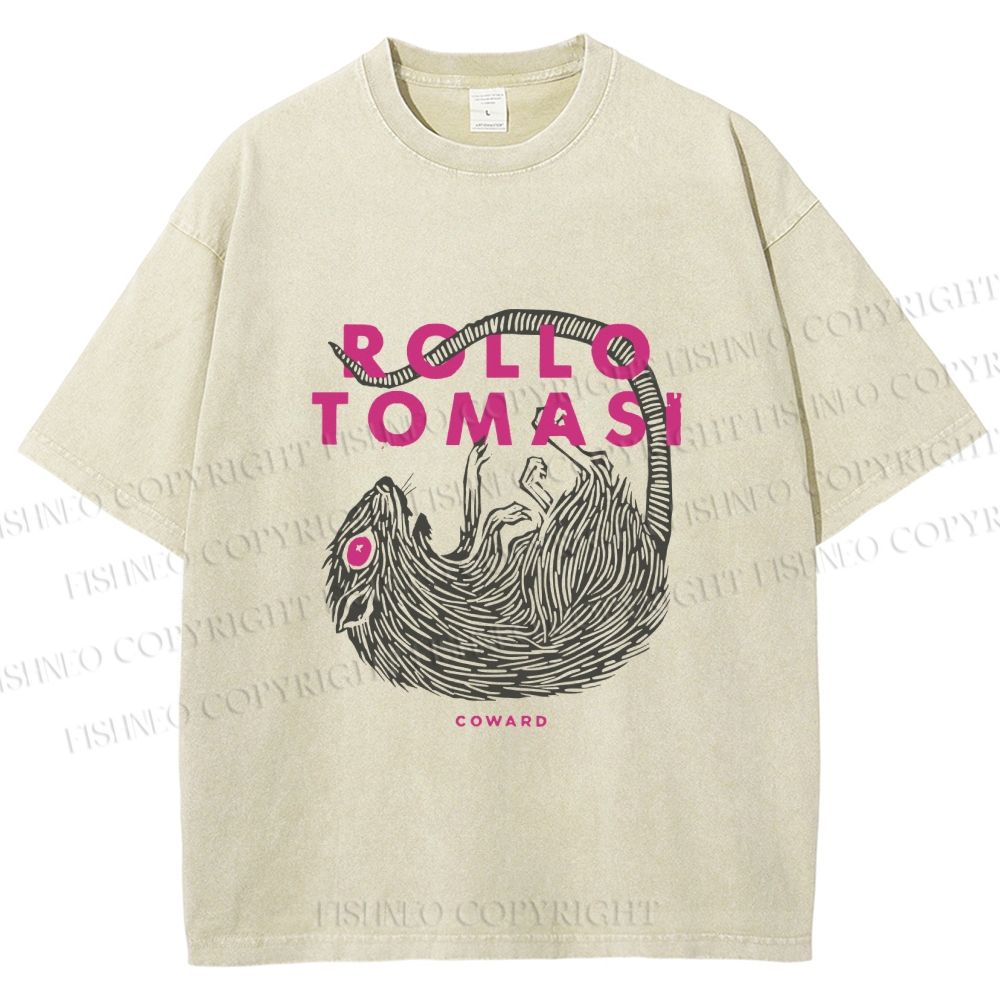 Unisex Rollo Tomasi Rat Printed Washed Tee