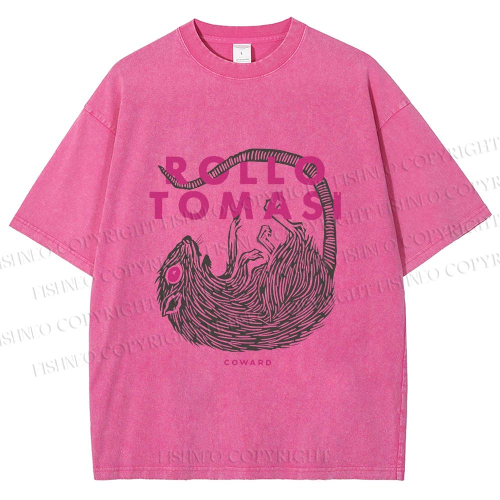 Unisex Rollo Tomasi Rat Printed Washed Tee