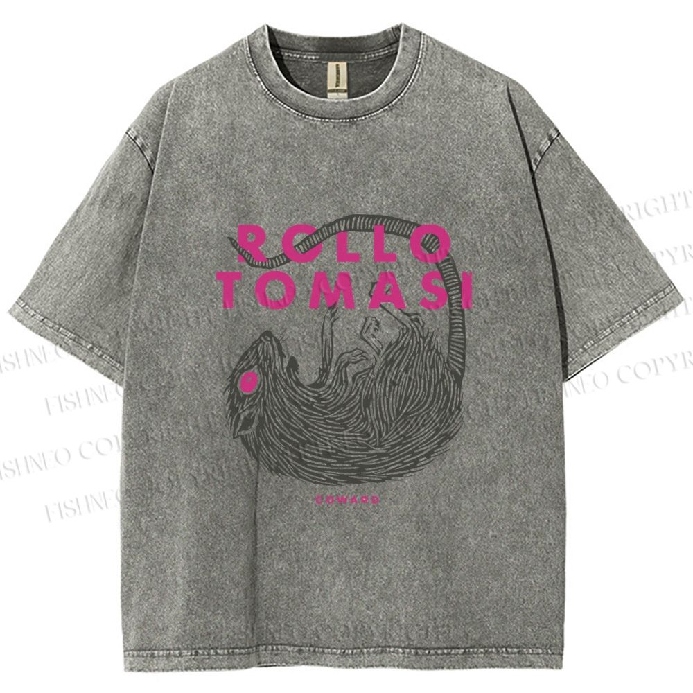 Unisex Rollo Tomasi Rat Printed Washed Tee