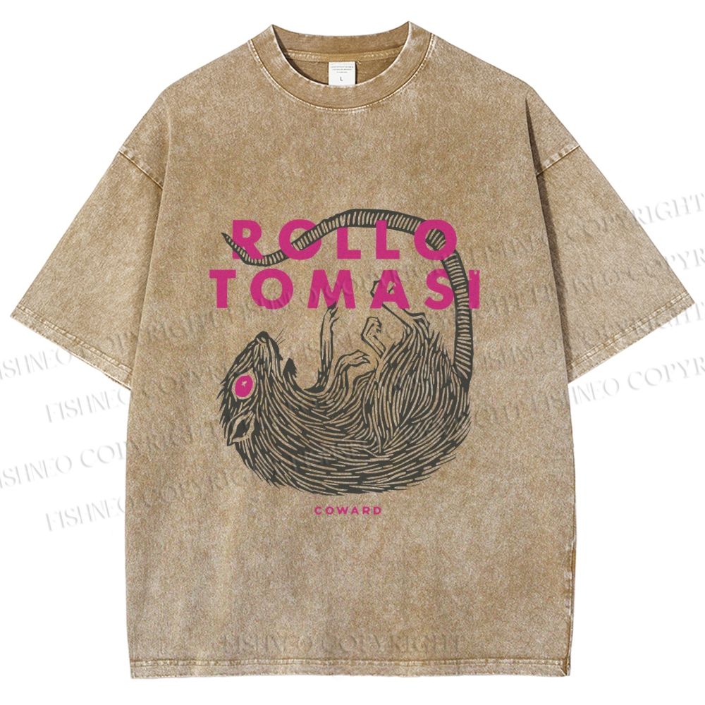 Unisex Rollo Tomasi Rat Printed Washed Tee