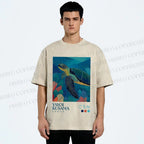 Unisex Yayoi Kusama Turtle Printed Washed Tee