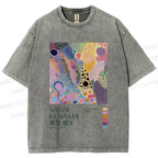 Unisex Yayoi Kusama Dots Graffiti Printed Washed Tee