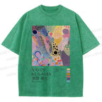 Unisex Yayoi Kusama Dots Graffiti Printed Washed Tee